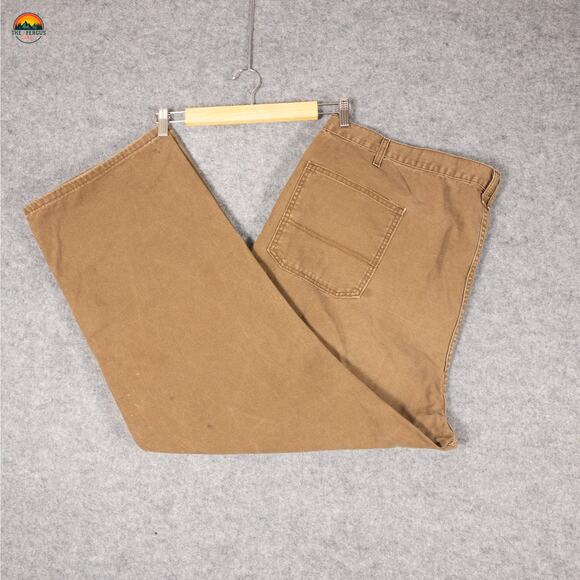 Dickies Work Pants Brown Cotton Flat Front Straight Leg Big & Tall Men's 50x30 - Picture 1 of 13